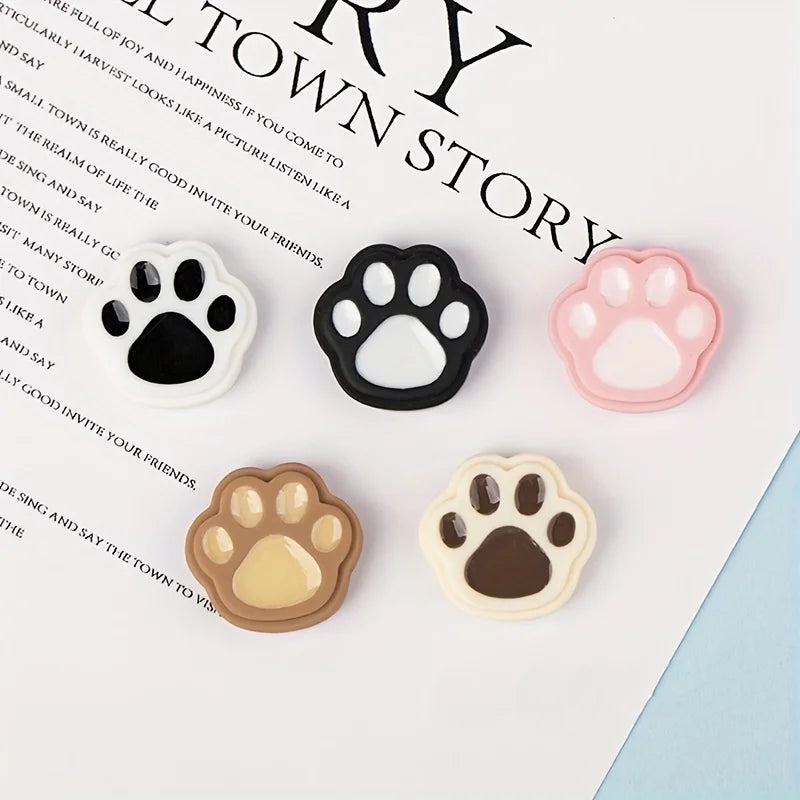 PawSteps™ – 5pcs Cute Cat Paw Print Fridge Magnets | Soft Touch of Whiskered Feet