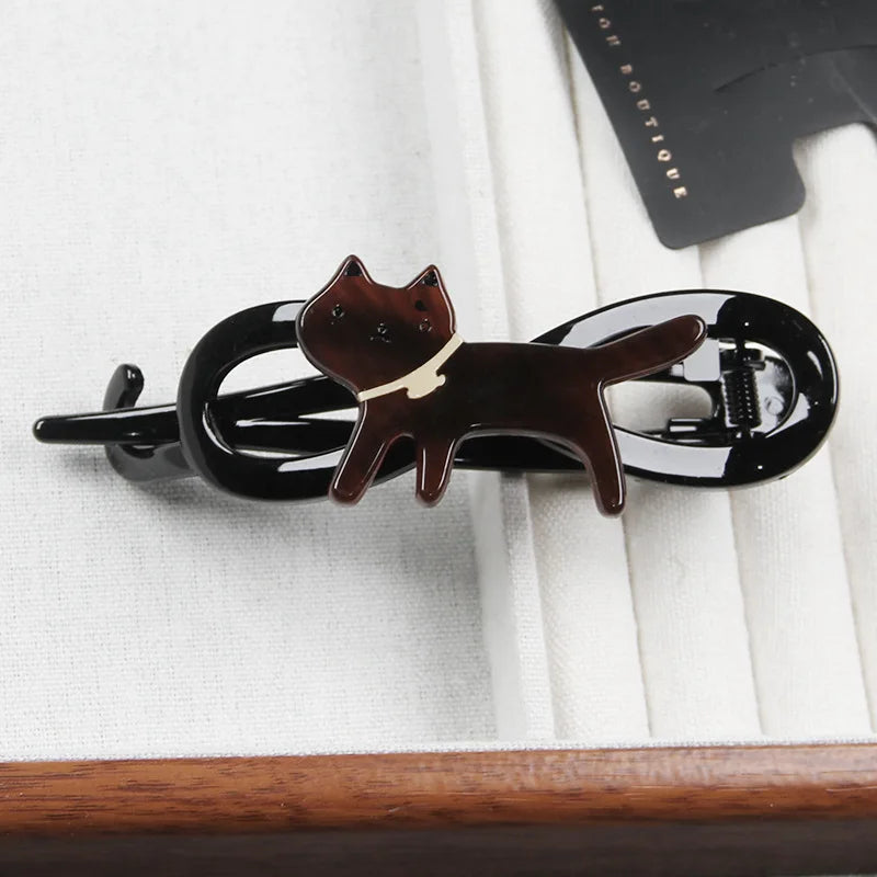 Leopard Chic Cat Hair Clip – Elegant Bun & Twist Claw for Stylish Looks