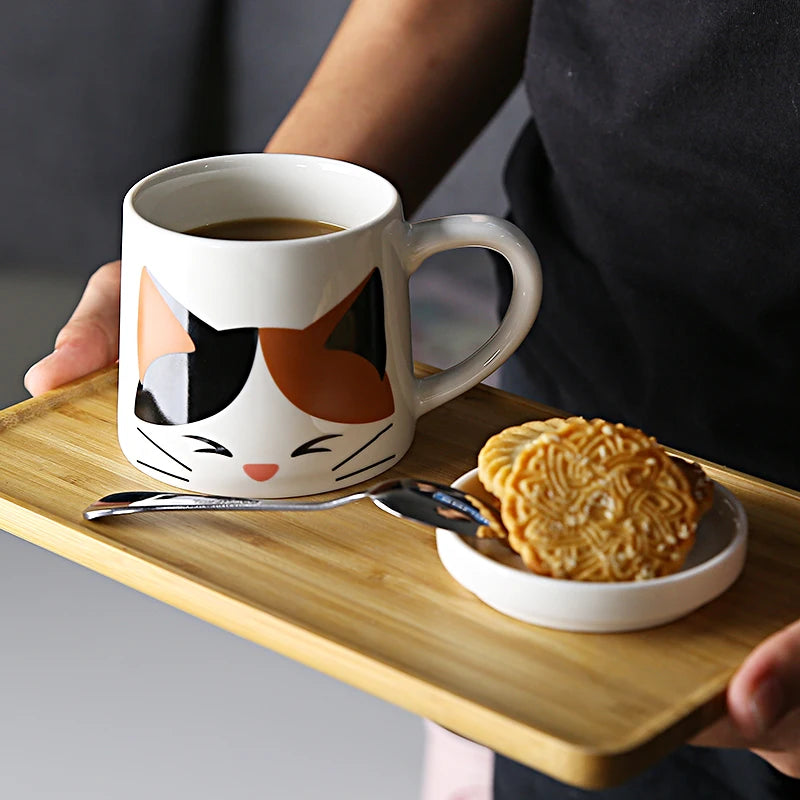 Meow Mug™ – The Cutest Cat Cup with Lid & Spoon | 300ml Ceramic Joy