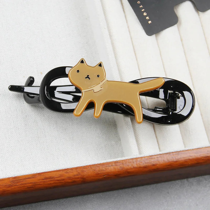 Leopard Chic Cat Hair Clip – Elegant Bun & Twist Claw for Stylish Looks