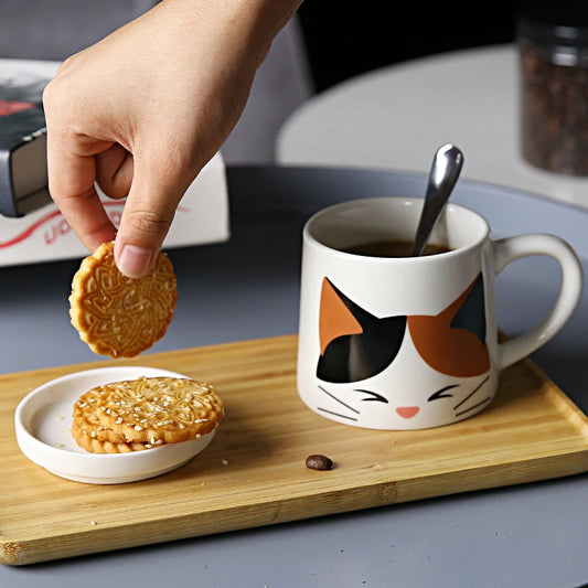 Meow Mug™ – The Cutest Cat Cup with Lid & Spoon | 300ml Ceramic Joy