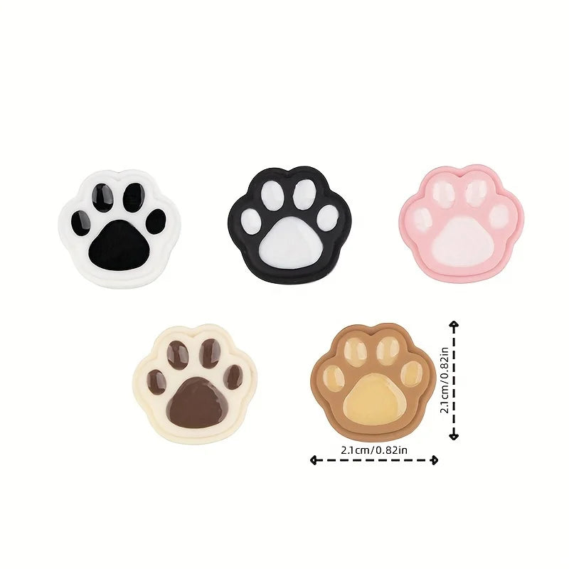 PawSteps™ – 5pcs Cute Cat Paw Print Fridge Magnets | Soft Touch of Whiskered Feet