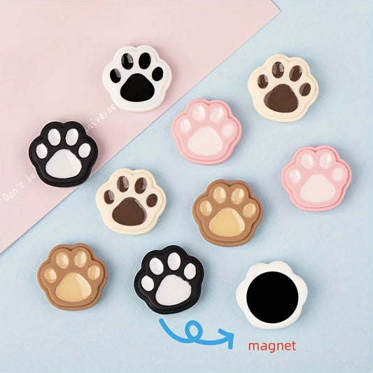 PawSteps™ – 5pcs Cute Cat Paw Print Fridge Magnets | Soft Touch of Whiskered Feet