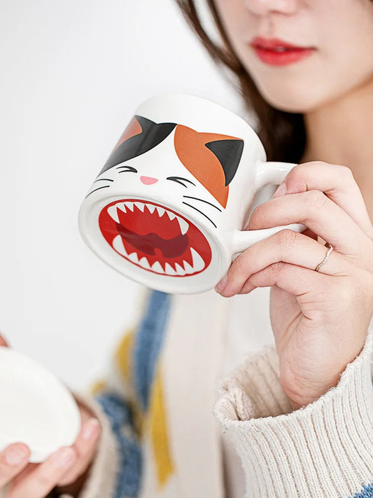 Meow Mug™ – The Cutest Cat Cup with Lid & Spoon | 300ml Ceramic Joy
