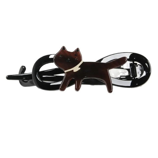 Leopard Chic Cat Hair Clip – Elegant Bun & Twist Claw for Stylish Looks